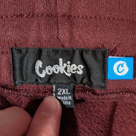 Cookies SF Park Avenue Fleece Sweatpant Joggers Burgundy Size 2XL - Picture 2 of 9